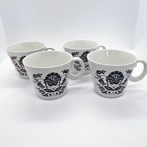 Set of 4 Vintage Woods & Sons Wellesley Ironstone Mugs 1970's